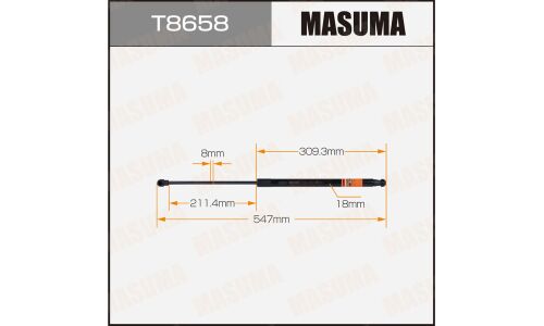 Упор газовый багажника MASUMA, L=547mm (1/40)