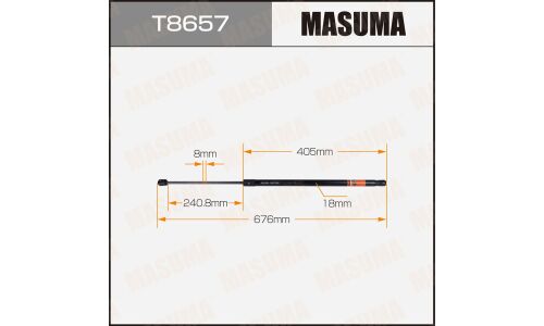 Упор газовый багажника MASUMA, L=676mm (1/40)