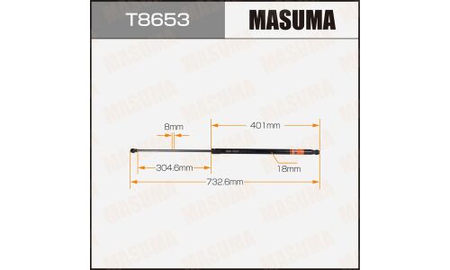 Упор газовый капота MASUMA, L=732.6mm (1/40)