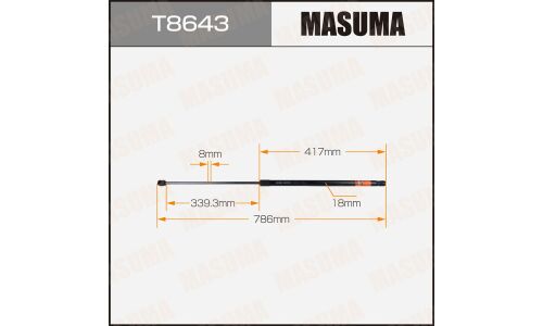 Упор газовый капота MASUMA, L=786mm (1/40)