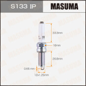 Свеча зажигания Masuma Iridium+Platinum с иридиевым/платиновым электродом, арт. S133IP