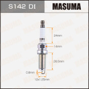 Свеча зажигания Masuma Double Iridium с иридиевым электродом, арт. S142DI