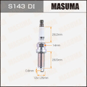 Свеча зажигания Masuma Double Iridium с иридиевым электродом, арт. S143DI