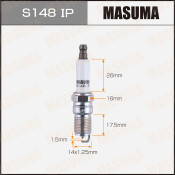 Свеча зажигания Masuma Iridium+Platinum с иридиевым/платиновым электродом, арт. S148IP