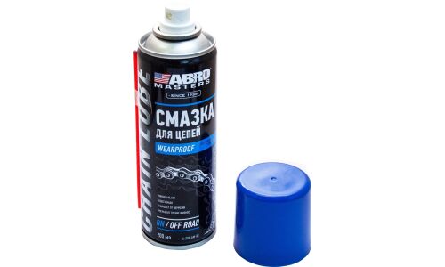 Смазка аэрозольная ABRO Masters Wearproof, для цепей, водостойкая, антикоррозийная, подходит для консервации, баллон 200мл, арт. CL-200-AM-RE