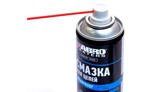 Смазка аэрозольная ABRO Masters Wearproof, для цепей, водостойкая, антикоррозийная, подходит для консервации, баллон 200мл, арт. CL-200-AM-RE
