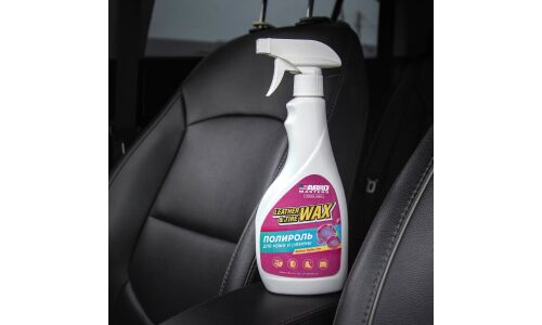 Полироль салона ABRO Masters Leather & Tire Wax, для кожи, резины, винила и пластика, с защитой от УФ-лучей, с ароматом бабл гам, бутылка с триггером 500мл, арт. LTC-500-BG-AM