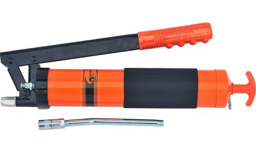 Шприц для смазки Рычажно-плунжерный АвтоДело 400мл снабжен клапаном для сброса давления.