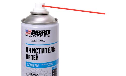 Очиститель цепей ABRO Masters, высокая проникающая способность, аэрозоль 450мл, арт. CH-450-RE