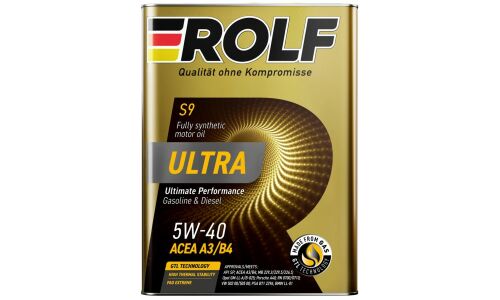 Масло моторное Rolf Ultra 5w40, синтетическое, API SP, ACEA A3/B4, универсальное, 4л, арт. 323106