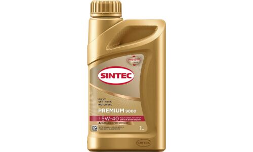 Масло моторное Sintec Premium 9000 5w40, синтетическое, API SL/CF, ACEA A3/B4, универсальное, 1л, арт. 600106