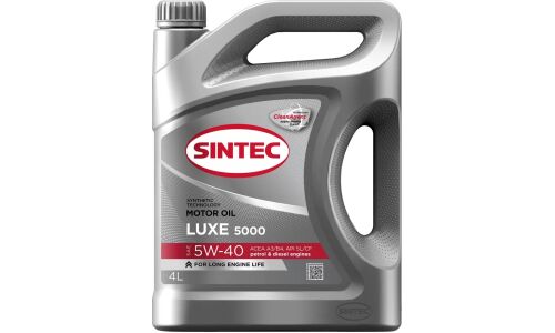 Масло моторное Sintec Luxe 5000 5w40, синтетическое, API SL/CF, ACEA A3/B4, универсальное, 4л, арт. 600237