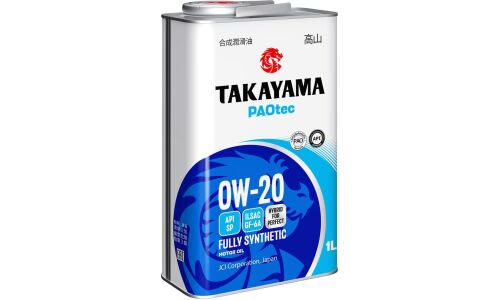 Масло моторное Takayama PAOtec 0w20, синтетическое, API SP, ILSAC GF-6A, для бензинового двигателя, 1л, арт. 100445