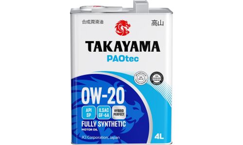 Масло моторное Takayama PAOtec 0w20, синтетическое, API SP, ILSAC GF-6A, для бензинового двигателя, 4л, арт. 101140