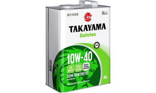 Масло моторное Takayama Safetec 10w40, полусинтетическое, API SN/CF, ACEA A3/B4, универсальное, 4л, арт. 6056034