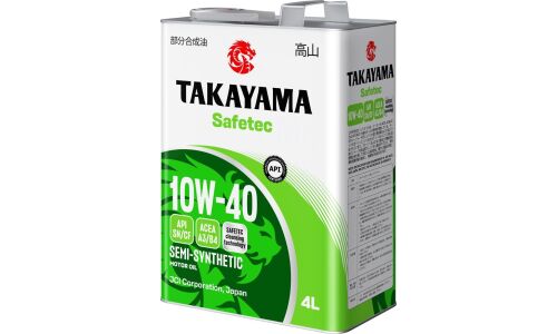 Масло моторное Takayama Safetec 10w40, полусинтетическое, API SN/CF, ACEA A3/B4, универсальное, 4л, арт. 6056034