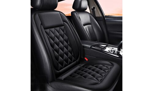 Накидка с подогревом Carfort Sun, для передних сидений, велюр, черная, арт. SU2051