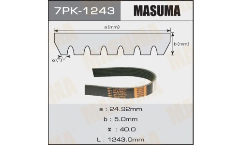 Ремень поликлиновый Masuma, арт. 7PK-1243