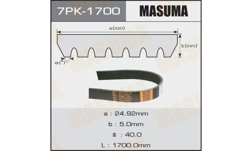 Ремень поликлиновый Masuma, арт. 7PK-1700