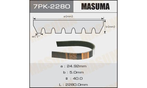 Ремень поликлиновый Masuma, арт. 7PK-2280