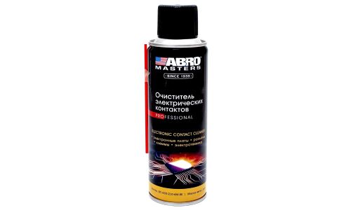 Очиститель электрических контактов ABRO Masters Electronic Contact Cleaner, для удаления масла, жира, грязи, окислов, влаги, с защитой от коррозии, аэрозоль 160г, арт. EC-533-210-AM-RE