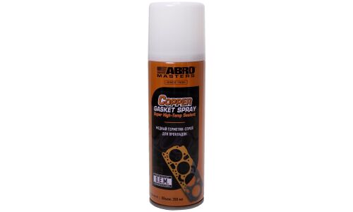 Герметик для прокладок ABRO Masters Copper Gasket Spray, медный, термостойкий (до +315°C), аэрозоль 200мл, арт. CG-318-200-AM-RE
