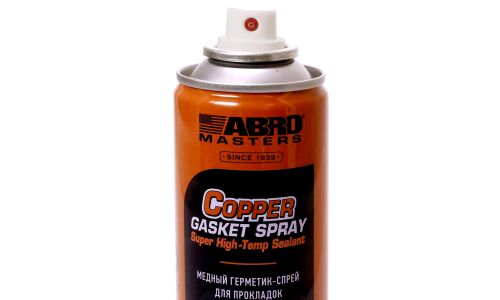 Герметик для прокладок ABRO Masters Copper Gasket Spray, медный, термостойкий (до +315°C), аэрозоль 200мл, арт. CG-318-200-AM-RE