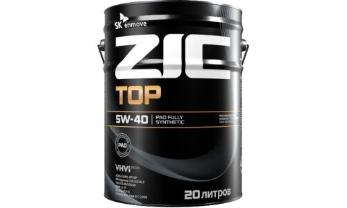 Масло моторное ZIC TOP 5w40, синтетическое, API SP, ACEA A3/B3/B4, универсальное, 20л, арт. 192682