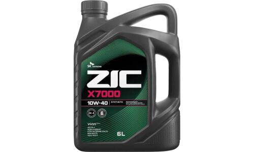 Масло моторное ZIC X7000 10w40, синтетическое, API CK-4/CJ-4, ACEA E7/E9/E11, для дизельного двигателя, 6л, арт. 172142