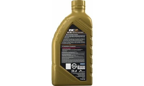 Масло моторное ZIC TOP ES 0w20, синтетическое, API SP, ACEA С6/C5, ILSAC GF-6A, универсальное, 1л, арт. 132045