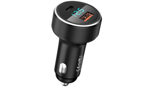 Зарядное устройство в прикуриватель Remax Salo Car Charger, 12/24В, 1xUSB (5В/3А–12В/1.5А), 1xUSB Type-C (5В/3А–12В/3А), 58.5Вт, с функциями Power Delivery и Quick Charge, арт. RCC215