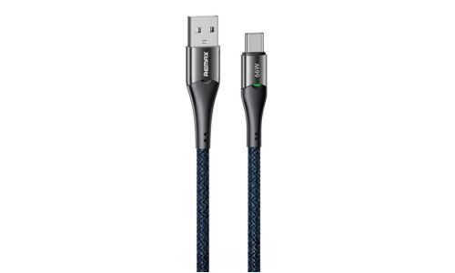 Кабель для мобильных устройств Remax Fast Charging Data Cable 66W, с индикатором, с USB на USB Type-C, 6А, 1.2м, синий, арт. RC-C117