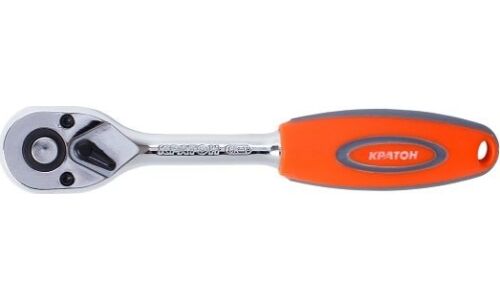 Ключ трещоточный Кратон, с квадратом 1/2", с фиксатором, обрезиненная рукоятка, арт. 2 28 08 014