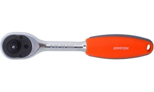 Ключ трещоточный Кратон, с квадратом 1/2", с фиксатором, обрезиненная рукоятка, арт. 2 28 08 014