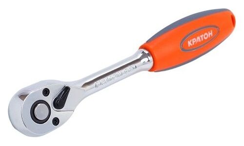 Ключ трещоточный Кратон, с квадратом 1/2", с фиксатором, обрезиненная рукоятка, арт. 2 28 08 014