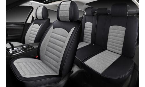 Чехлы Autopremier Sunrise 5D, для переднего и заднего ряда, оксфорд, карман, чёрно-серый цвет, 4 предмета, арт. SUN1400