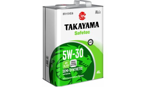 Масло моторное Takayama Safetec 5w30, полусинтетическое, API SL/CF,  универсальное, 4л, арт. 6056088