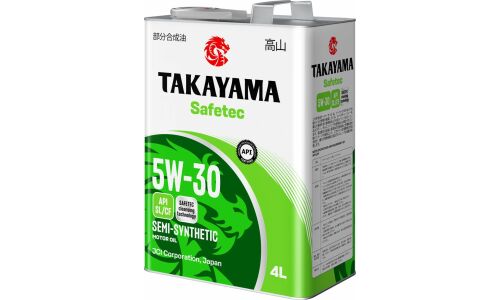 Масло моторное Takayama Safetec 5w30, полусинтетическое, API SL/CF,  универсальное, 4л, арт. 6056088