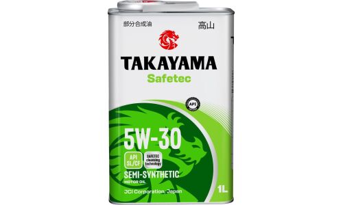 Масло моторное Takayama Safetec 5w30, полусинтетическое, API SL/CF,  универсальное, 1л, арт. 6056088