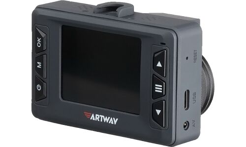 Видеорегистратор + радар-детектор ARTWAY MD-209 Signature Dual, 1920х1080, обзор 170°, экран 2.4", G-сенсор (датчик удара), 2 камеры