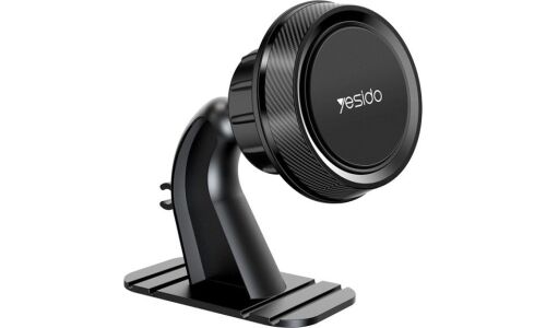 Держатель для телефона YESIDO Magnetic Bracket, круглый, магнитный, липучка на торпедо, чёрный, арт. C60