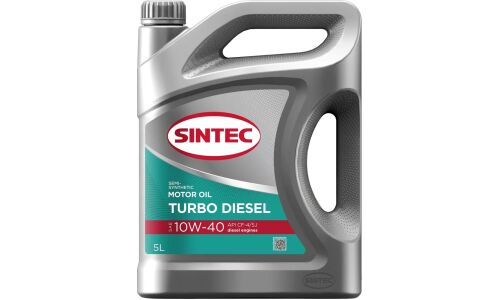 Масло моторное Sintec Turbo Diesel 10w40, полусинтетическое, API CF-4/SJ, для дизельного двигателя, 5л, арт. 102538