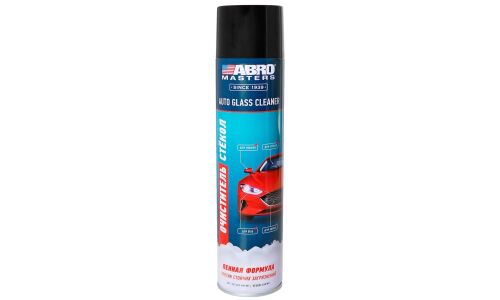 Очиститель стёкол и зеркал ABRO Masters Auto Glass Cleaner, пенный, от стойких загрязнений, с ароматом лимона, аэрозоль 650мл, арт. GC-475-AM-RE