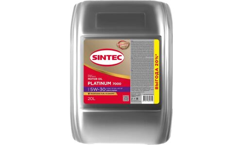 Масло моторное Sintec Platinum 7000 5w30, синтетическое, API SP, ILSAC GF-6A, для бензинового двигателя, 20л, арт. 600154