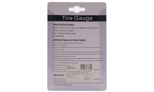 Манометр шинный Digitai Tire Gauge, цифровой, 10атм, питание CR2025, арт. XY-5
