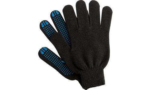 Перчатки хлопчатобумажные, с ПВХ покрытием, чёрные, 1 пара