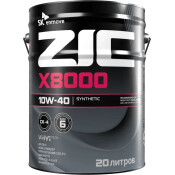 Масло моторное ZIC X8000 10w40, синтетическое, API CK-4/CJ-4, ACEA E9/E7/E11, для дизельного двигателя, 20л, арт. 192132