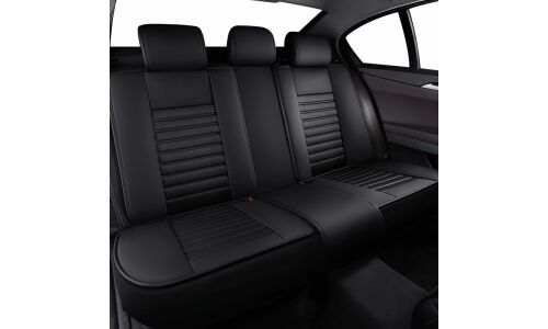 Чехлы Autopremier Meridian 5D, для переднего и заднего ряда, экокожа, закрытая спинка, карман, чёрный цвет, 11 предметов, арт. MID1000
