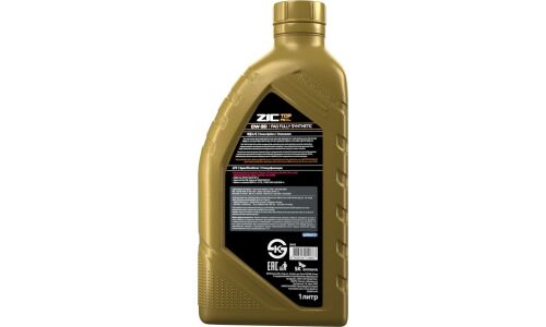 Масло моторное ZIC TOP FS 0w30, синтетическое, API SP, ILSAC GF-6A, ACEA C2, универсальное, 1л, арт. 132042