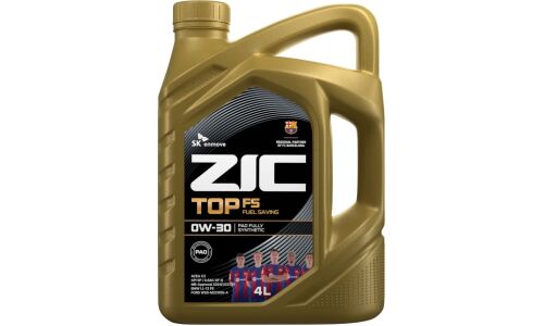 Масло моторное ZIC TOP FS 0w30, синтетическое, API SP, ILSAC GF-6A, ACEA C2, универсальное, 4л, арт. 162042